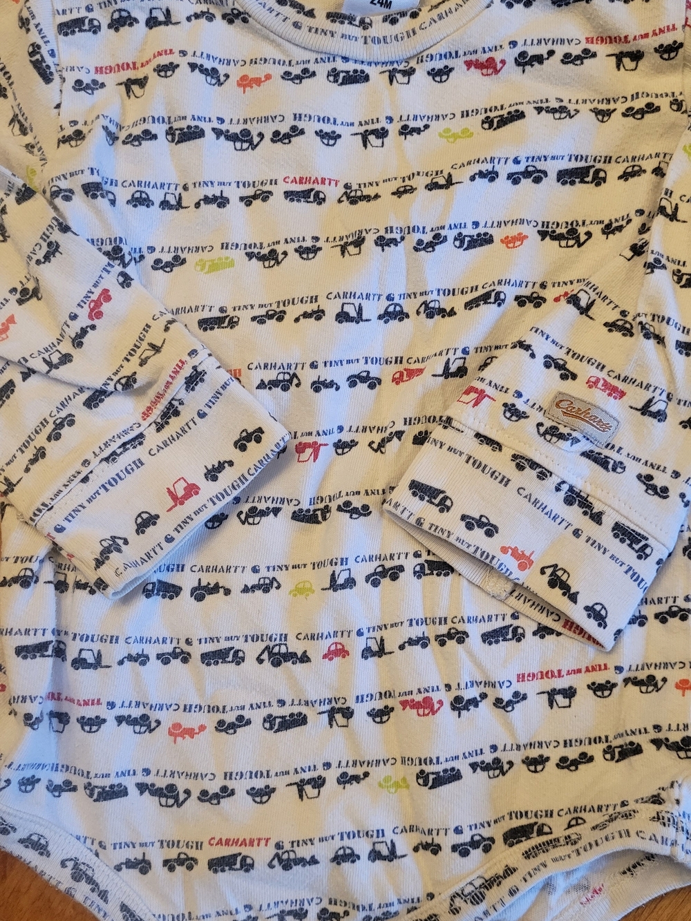 Carhartt Cream Kids Pajama Top with Multi-Vehicle Print